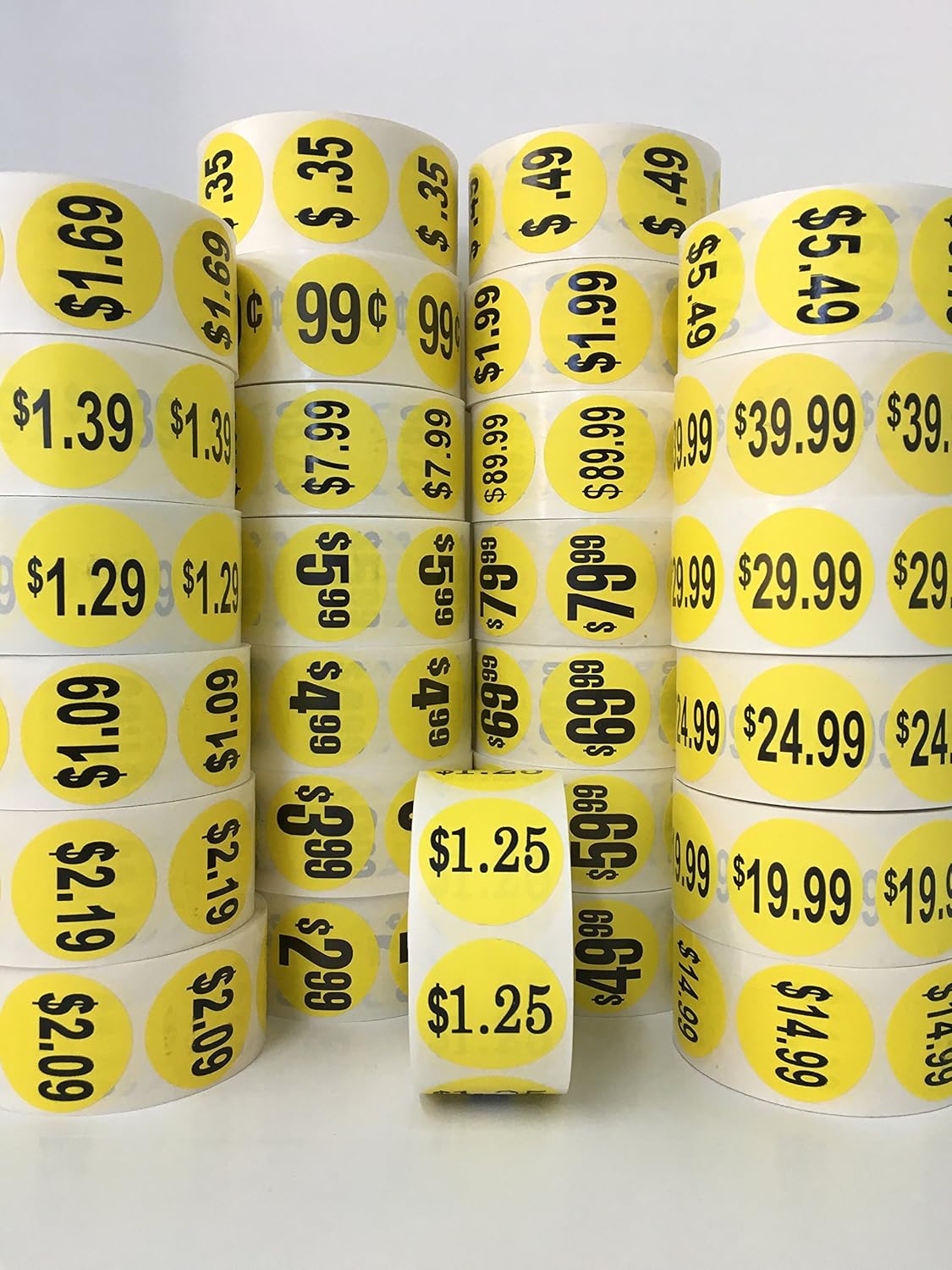 1000 Labels 1.5" Round Yellow 89 Cent Pricing Price Point