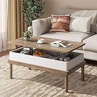 Vista 2 de Shintenchi Mesa auxiliar, mesa de centro elevable con compartimento oculto, mesa de comedor de mesa elevada, mesa central elevadora para sala