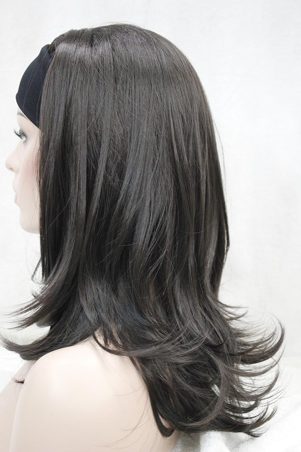Lydell Long Straight Wigs Wave Headband Synthetic Wigs for White Women (Dark Brown) - Image 4