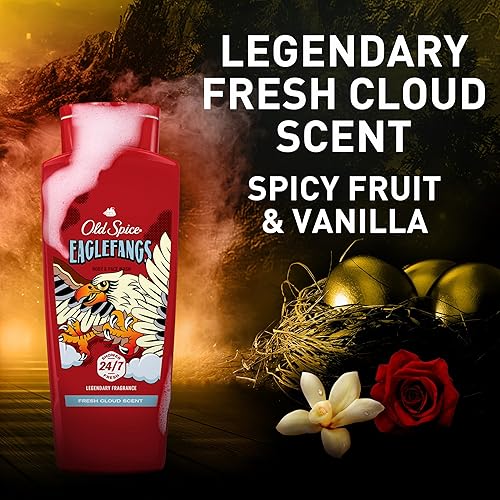 Miniatura 9 de Old Spice Gel de baño limpiador para hombres, defensa 3X, ducha fresca 247 con aroma duradero, lavado corporal y facial 2 en 1, Eaglefangs con aroma