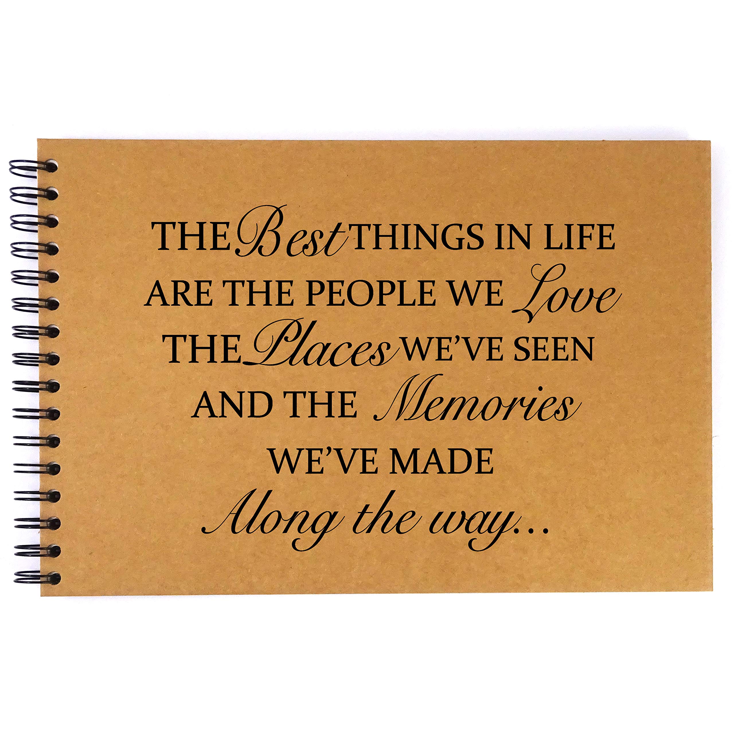 Kraft Brown Best Things in Life Scrapbook Dry Mount Photo Album (A3 (420x297mm))