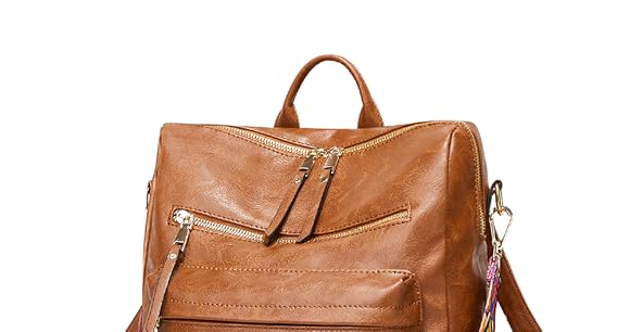 Amazon.com: UTO Women Backpack Purse PU Washed Leather ...