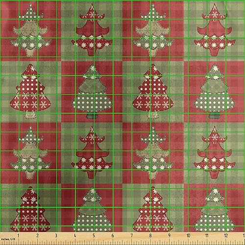 Miniatura 3 de Ambesonne The Yard - Tela de Navidad con diseño de árbol de Papá Noel sobre fondo de lunares coloridos, cajas sorpresa, tela de punto elástico para