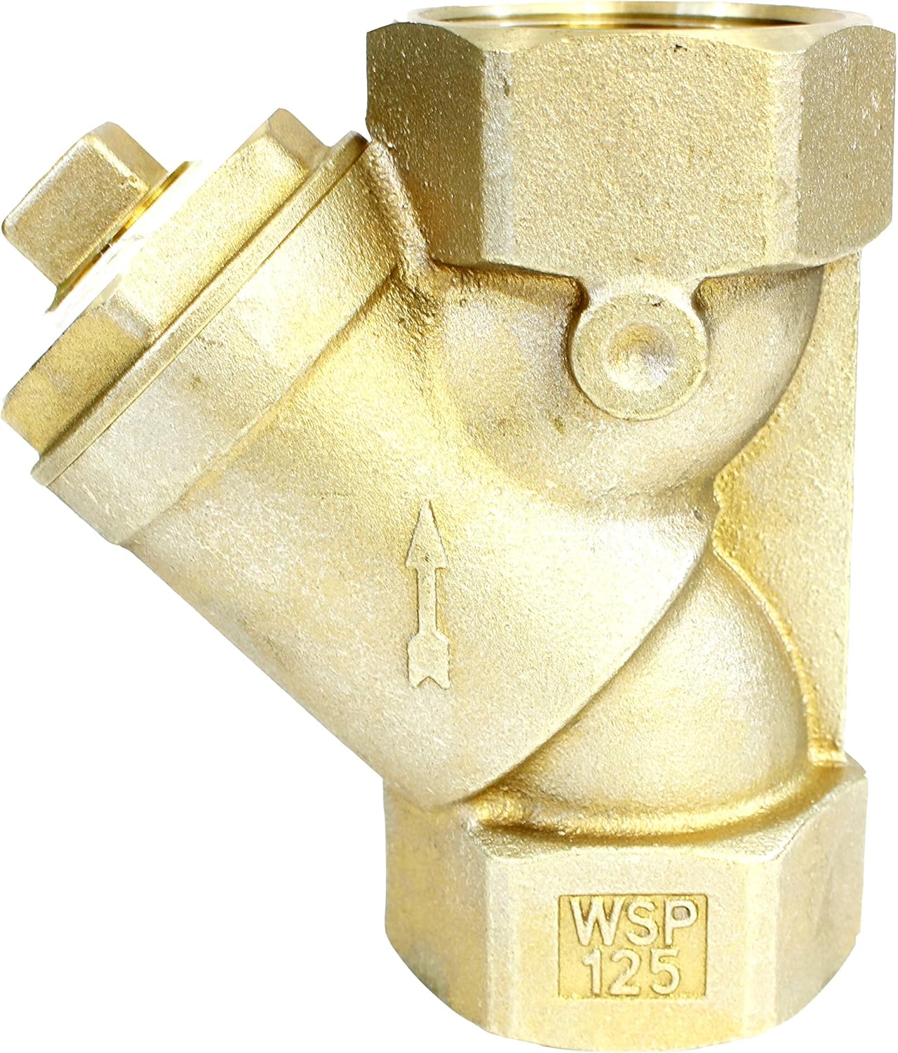 Y-Strainer Threaded Lead-Free Wire Mesh Screen Brass WOG 400 Working Steam Pressure for Pumps Control Valves Meters Steam Traps Regulators Water Flow Filter (1-1/4")