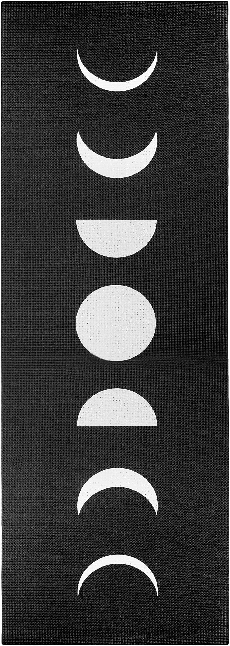 Wildmagic Moon Phases Yoga Mat - 5mm Sticky Mat w/ Eco Friendly Printed Design
