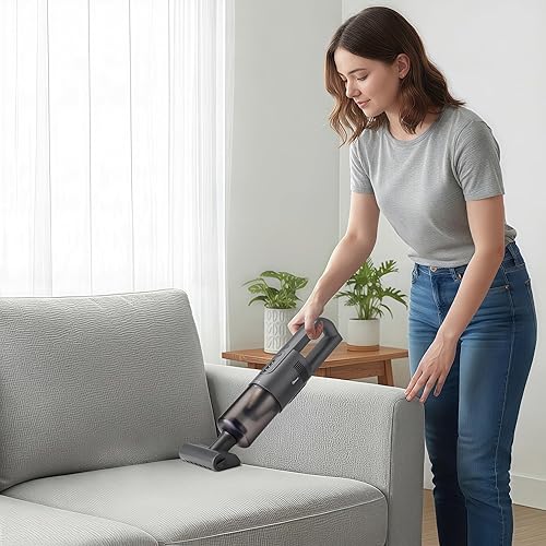 Miniatura 8 de Aspiradora de mano inalámbrica, aspiradora portátil inalámbrica de 30 W, aspiradora de mano rápida recargable, motor sin escobillas de 15000 Pa