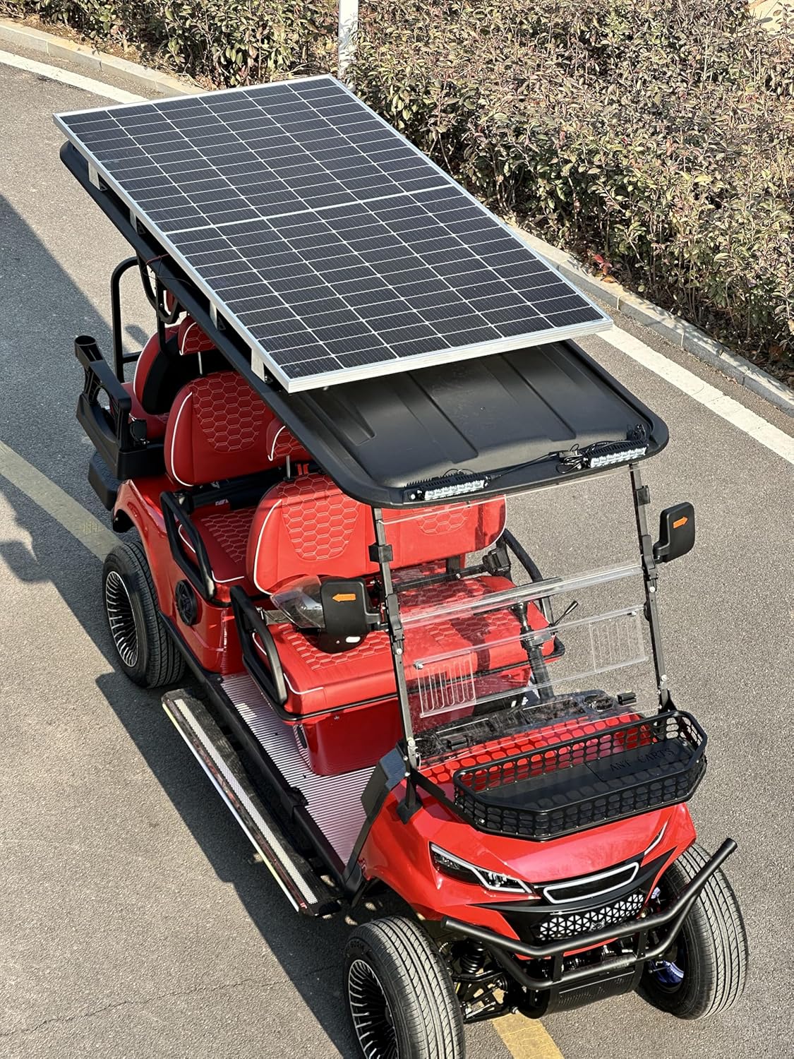 GO UP Golf Cart 4+2 Seater with 48V Lithium Battery, Added Solar Panel: Eco-Friendly & Energy-Saving