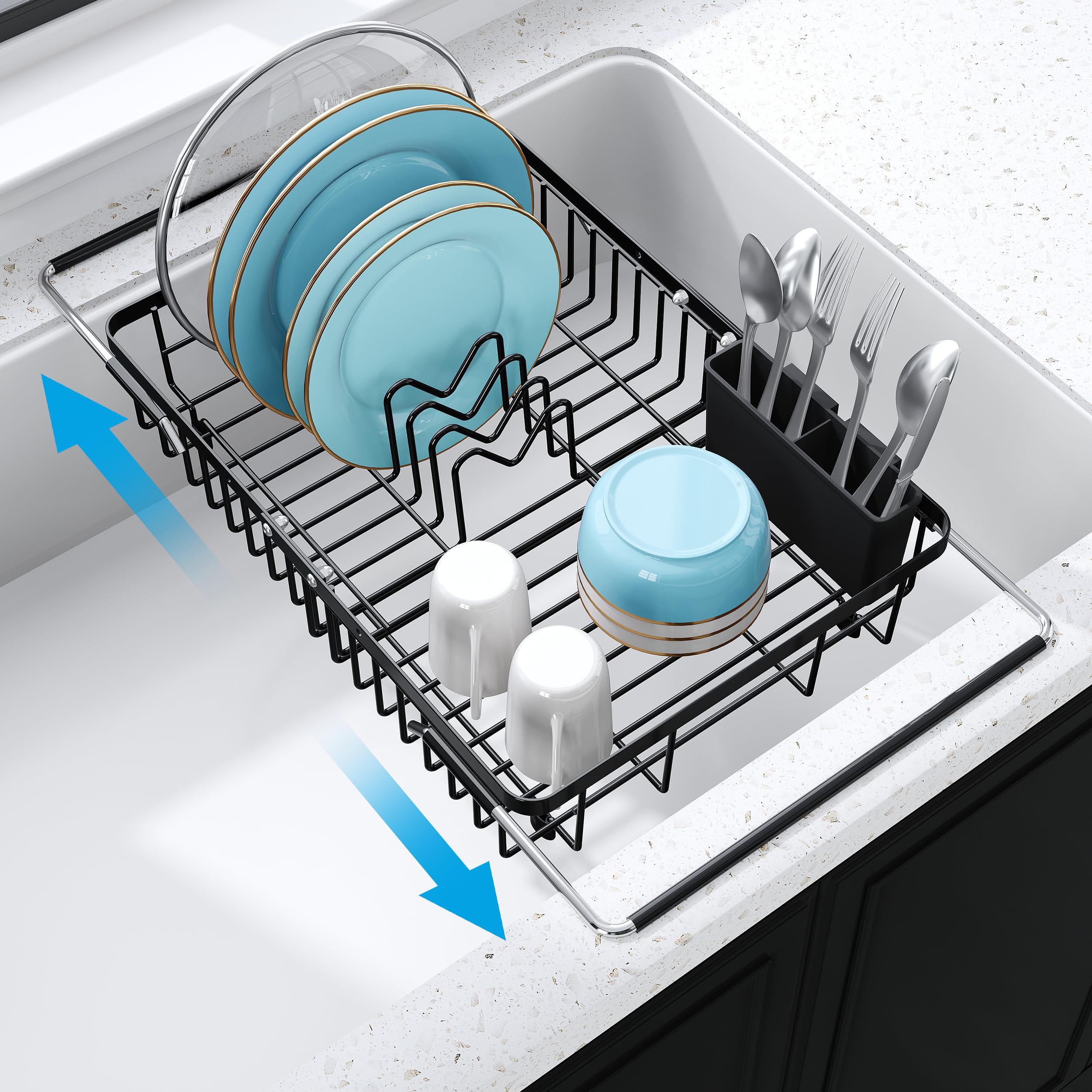 Snapklik.com : JASIWAY In Sink Dish Drying Rack, Expandable Stainless ...