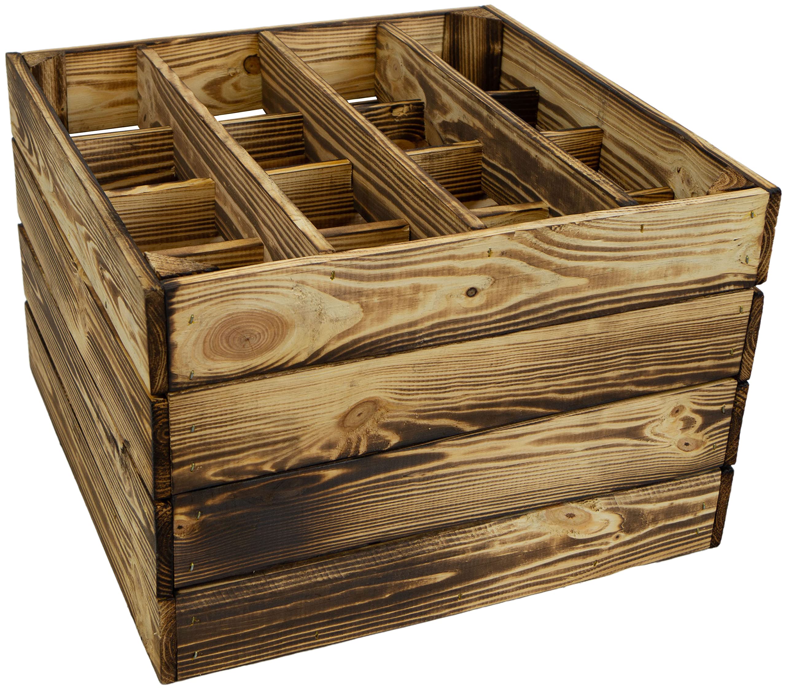 Kistenkolli Altes Land 3er Set -Geflammtes Weinregal für bis zu 16 Flaschen 40x40x27 cm Wein Regal | Flaschenregal