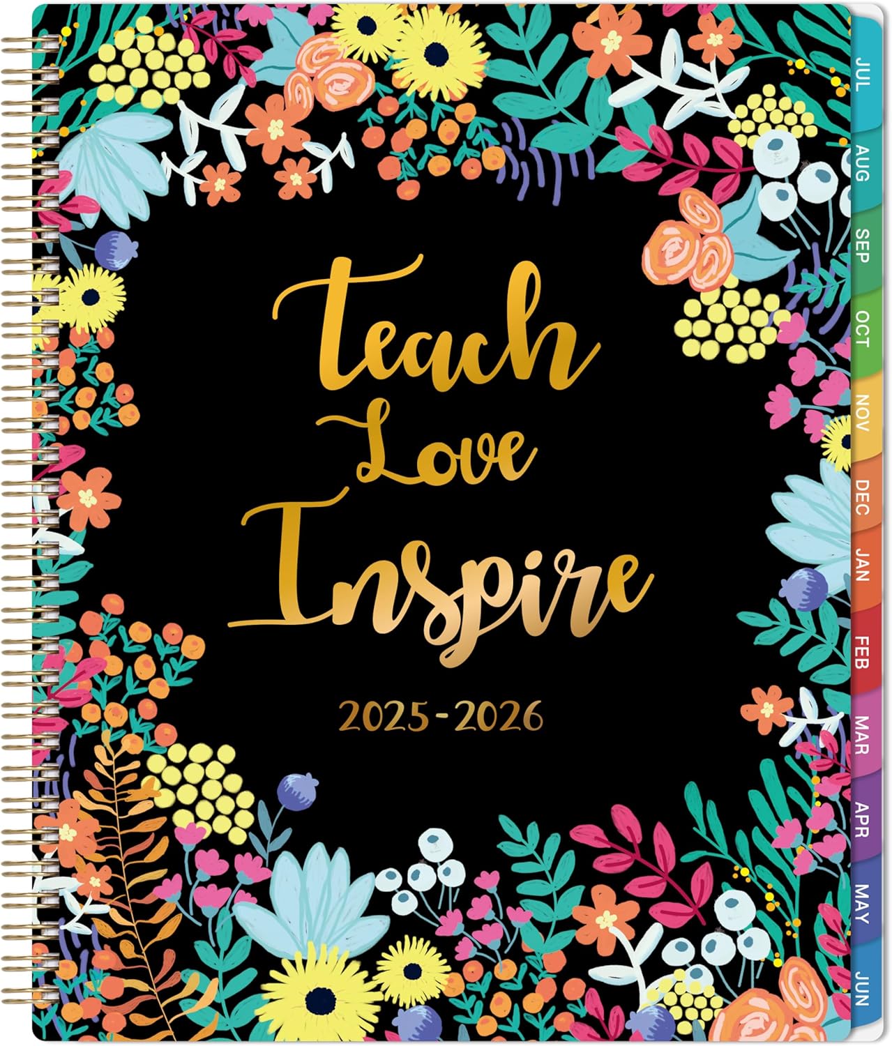 Teacher Planner 2025-2026 - Academic Planner from July 2025 - June 2026, 8.5'' x 11'', Lesson Plan Book, Weekly & Monthly Lesson Calendar with Quotes 25-26 Teacher Planner-Black