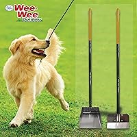 Vista 2 de Four Paws Juego de 3 piezas de rastrillo de acero inoxidable de mango largo para excrementos de perro, pala y sartén, herramienta de recolección