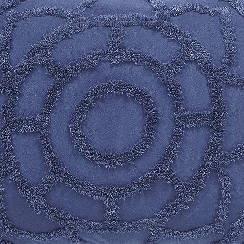 Miniatura 7 de Better Trends Colección de edredón de cama 100% algodón, diseño Cleo en azul marino, edredón tamaño King  Juego de edredón de cama lujoso, edredón