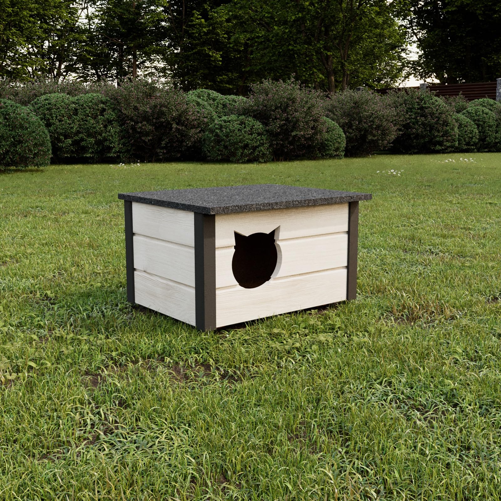 Maison Pour Chat Niche Pour Chat Grotte Pour Chat Pour L'extérieur Résistant à L'hiver Isolé Outdoor Résistant Aux Intempéries Entièrement Isolé Bois