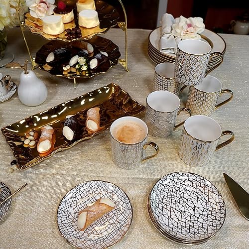 Miniatura 8 de Certified International Mosaic Gold - Juego de 6 platos de almuerzocanapé de 6 pulgadas, varios diseños, multicolor