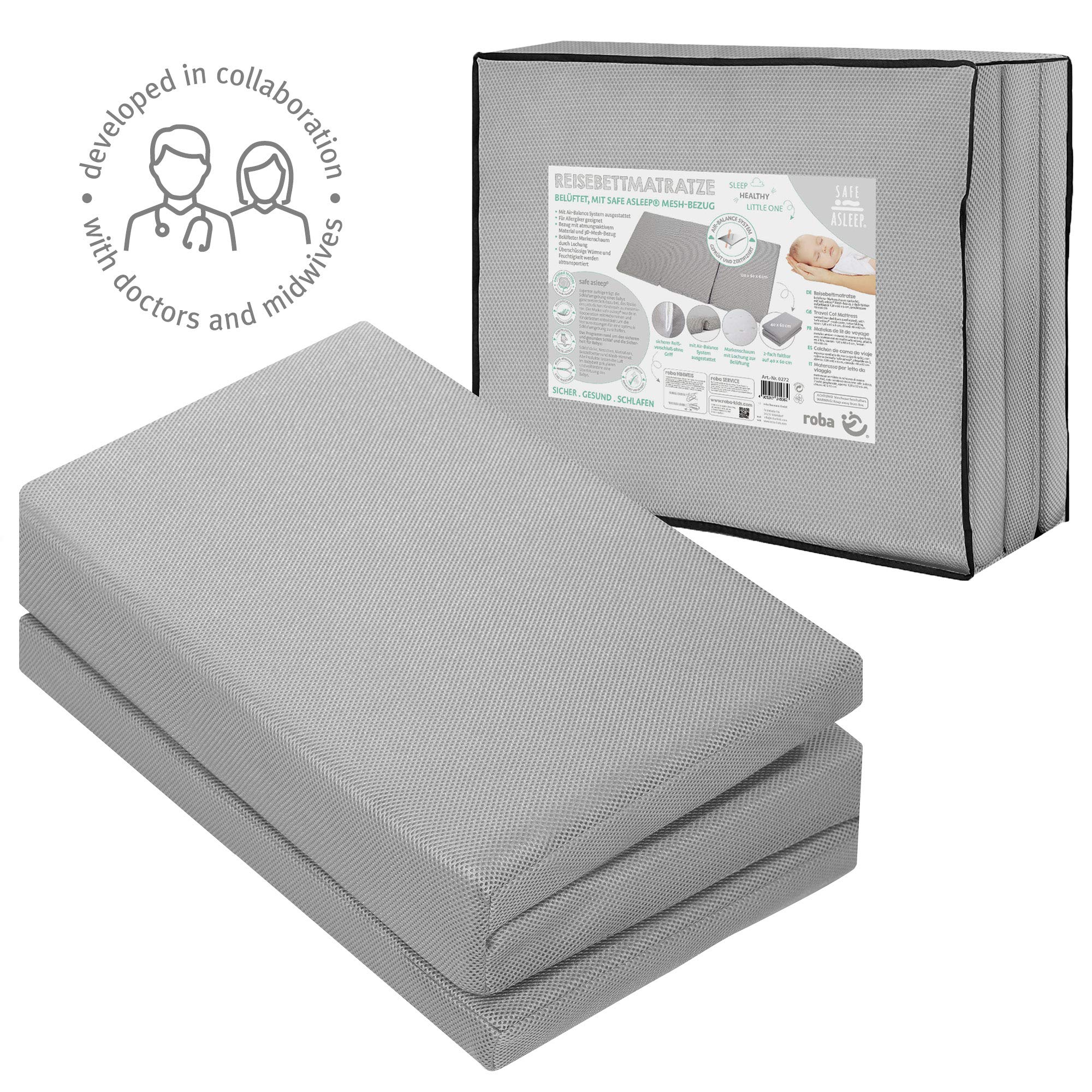 Babybettmatratze 'safe asleep®', AIR BALANCE EASY, 60 x 120 x 9 cm, für optimales Schlafklima