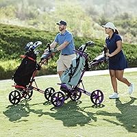 Vista 3 de Clicgear, modelo 4.0, carrito de golf para empujar, carrito de golf plegable de 3 ruedas para caminar