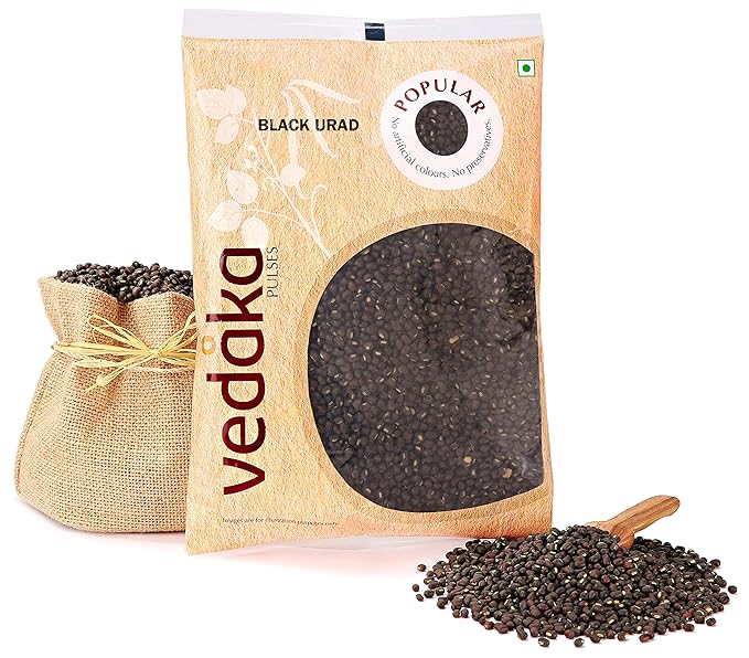 Amazon Brand - Vedaka Popular Unpolished Black Urad Whole, 500 g|Naturally Rich in Protein|Naturally Cholesterol free