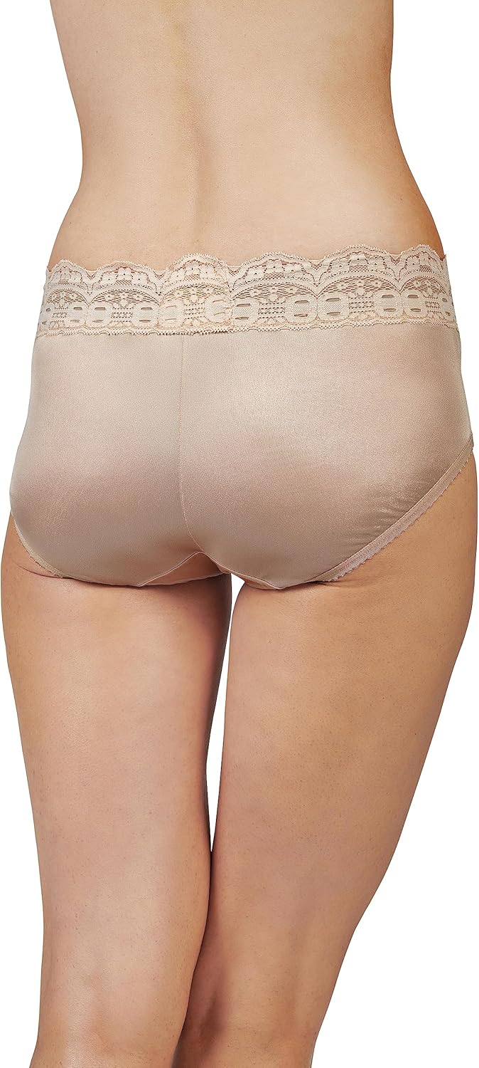 Shadowline womens Shadowline Women's Lace Trimmed Hipster Panty 3 Pack - Image 2