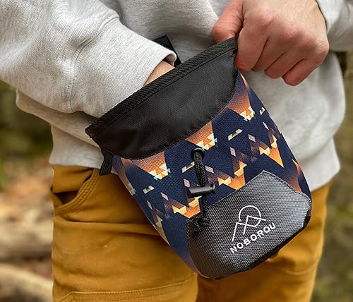 Miniatura 2 de Bolsa de tiza para escalada en roca, crossfit, levantamiento de pesas, bolsa de tiza Bouldering, apertura amplia, bolsillo grande con cremallera,