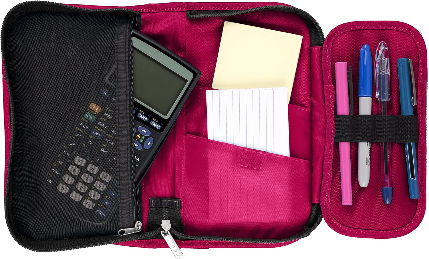 Five Star Pencil Pouch, Pen Case, Fits 3 Ring Binder, Multi-Pocket Pouch, Assorted Colors, 6 Pack (73267)