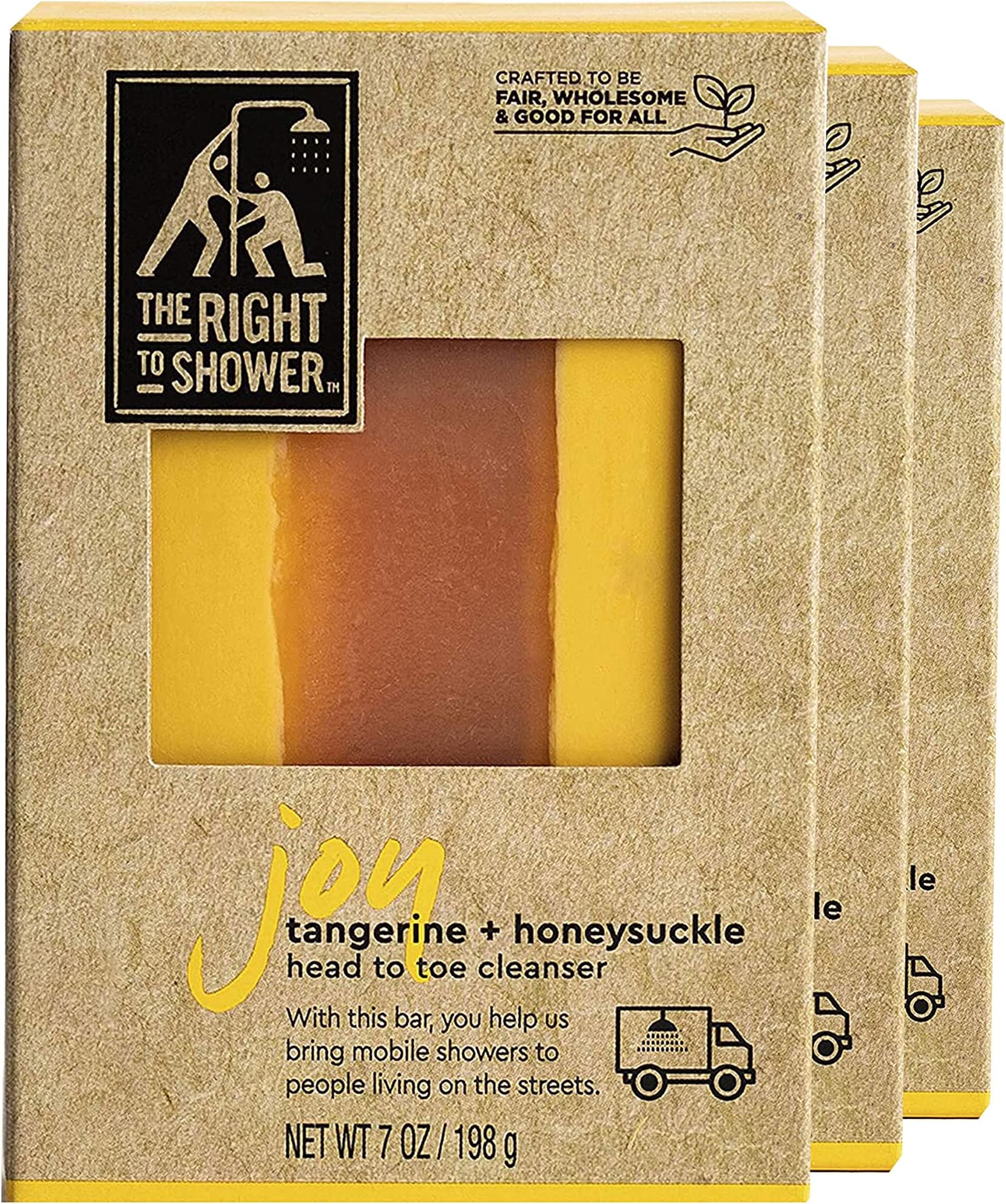 The Right to ShowerBar Soap, Joy, 7 oz, Pack of 3