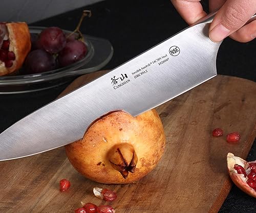 Miniatura 7 de Cangshan TN1 Series 1021936 Juego de cuchillos de iniciación de acero forjado 14C28N sueco de 3 piezas con fundas de madera