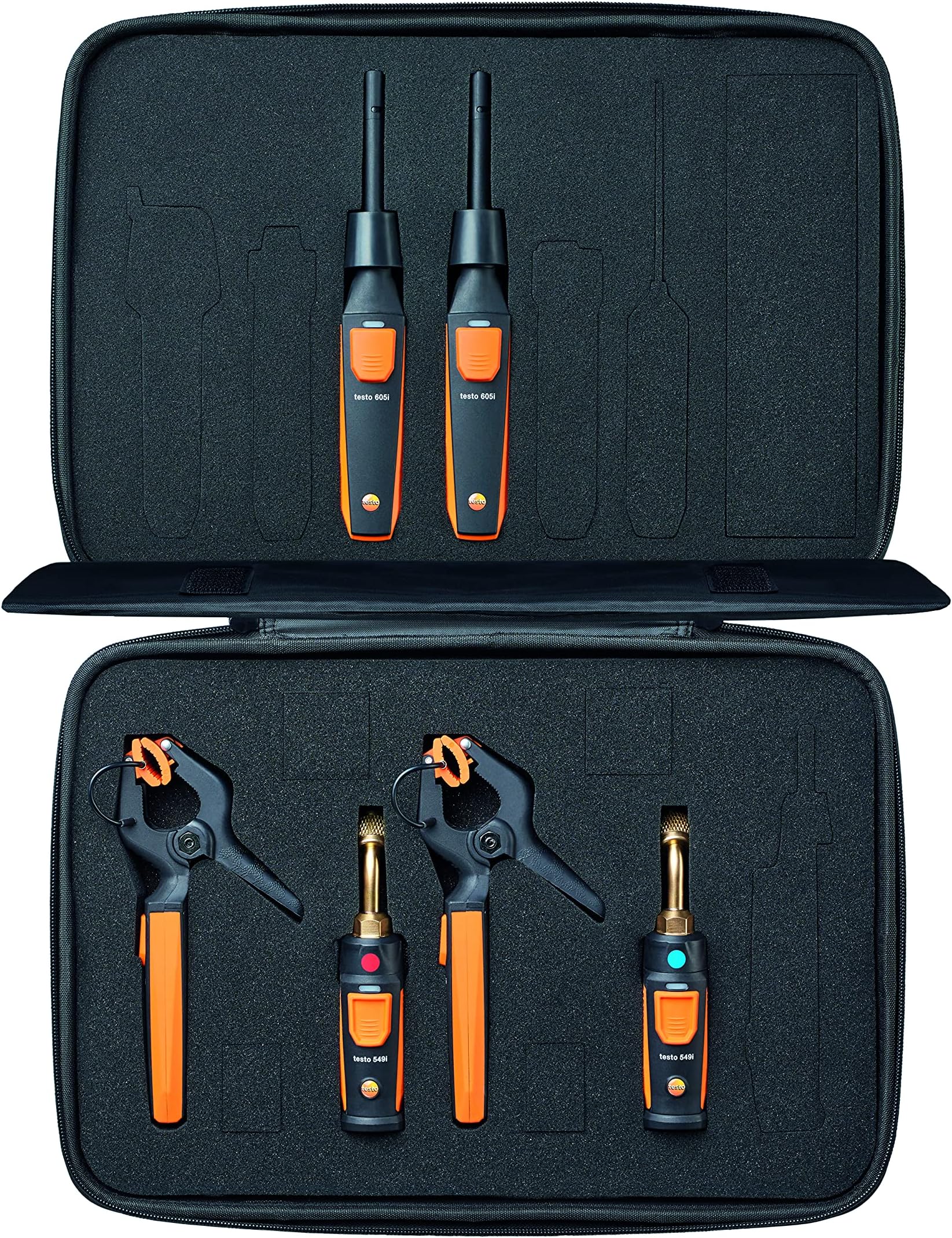 Smart Probe Kit I HVAC/R Test and Load Set for air Conditioning, Refrigeration and Heating System I Includes testo 115i, 549i and 605i – with Bluetooth