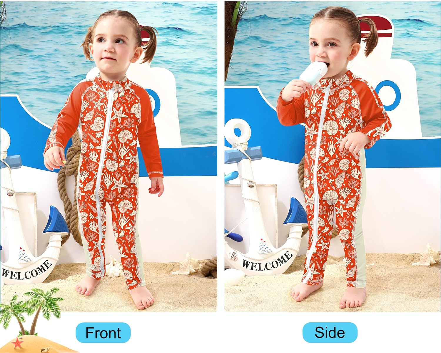 BesserBay Unisex Baby Swimsuit UPF 50+ One Piece Rash Guard 0-36 Months - Image 7
