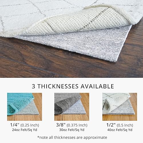Miniatura 3 de RUGPADUSA Basics - Almohadilla protectora para alfombra, 100 % fieltro, segura para todos los suelos y acabados, incluyendo maderas duras, 8 x 10