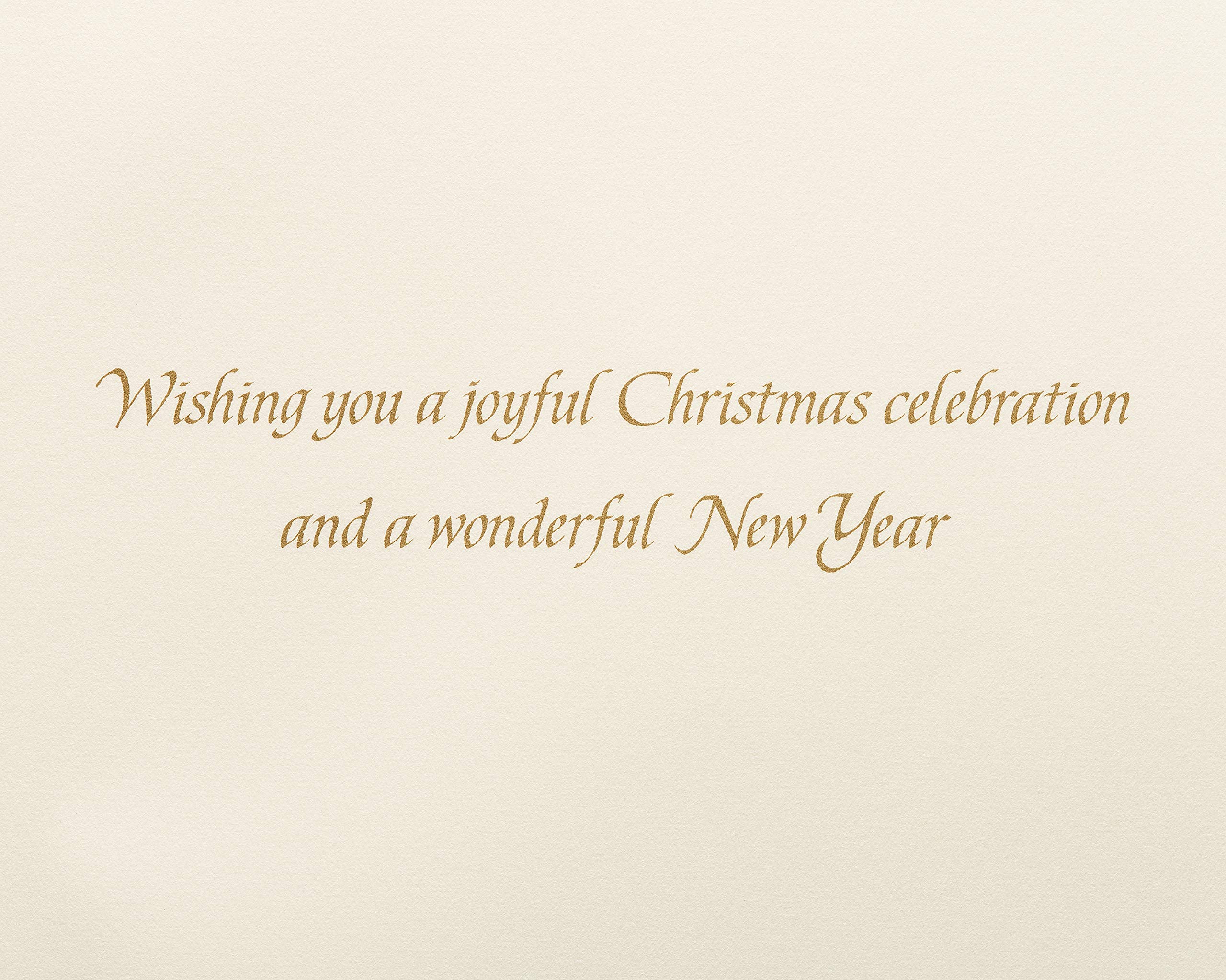 Papyrus Boxed Christmas Cards with Envelopes, Joyful Christmas and Wonderful New Year, Gold Christmas Tree (8-Count) - Image 3