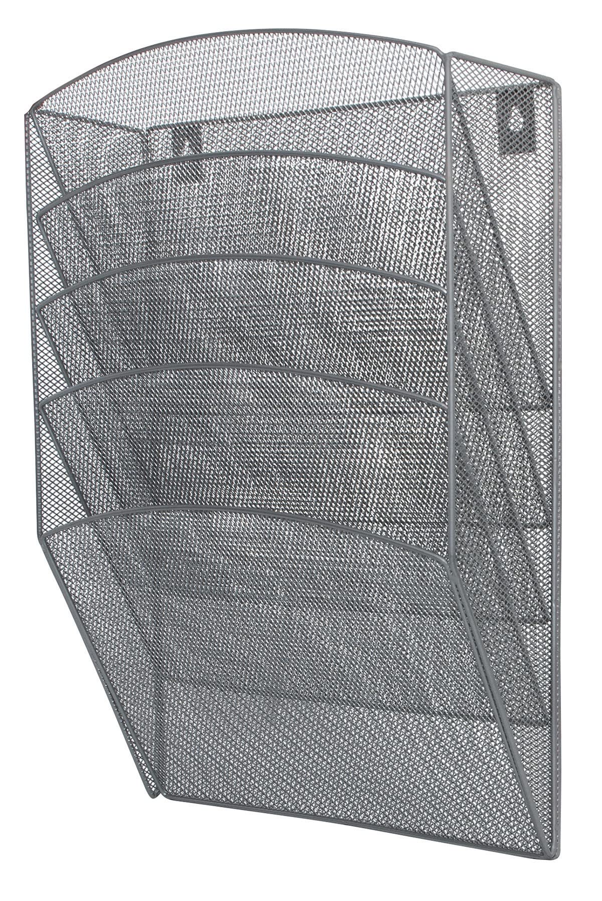 EXPOSITOR MURAL Q-CONNECT DE PARED 5 BANDEJAS DIN A4 PLATEADO 9,3X31,5X44 CM