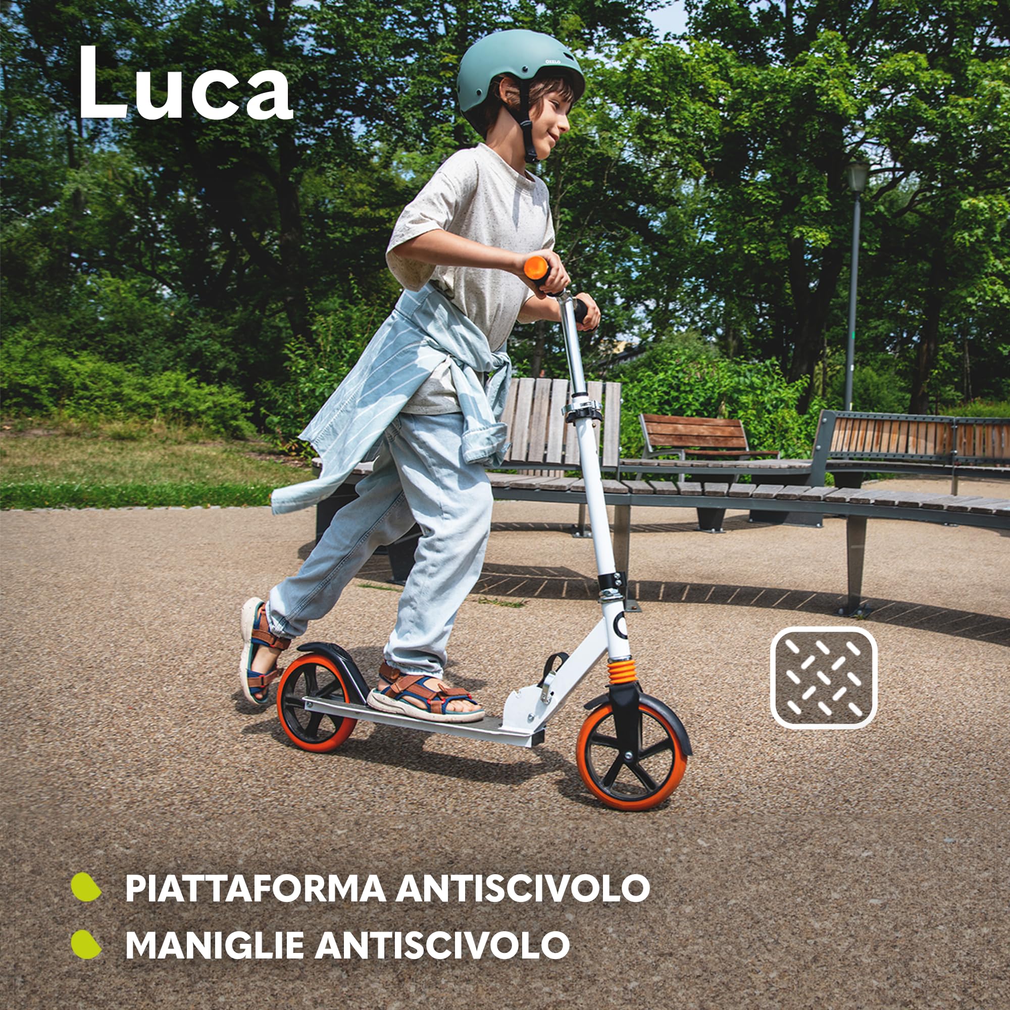 LIONELO LUCA Monopattino pieghevole per Bambini e adulti fino a Regiolable e leggero solo Costruzione solida Ruote Ammortizzatori ShockResist, Freno