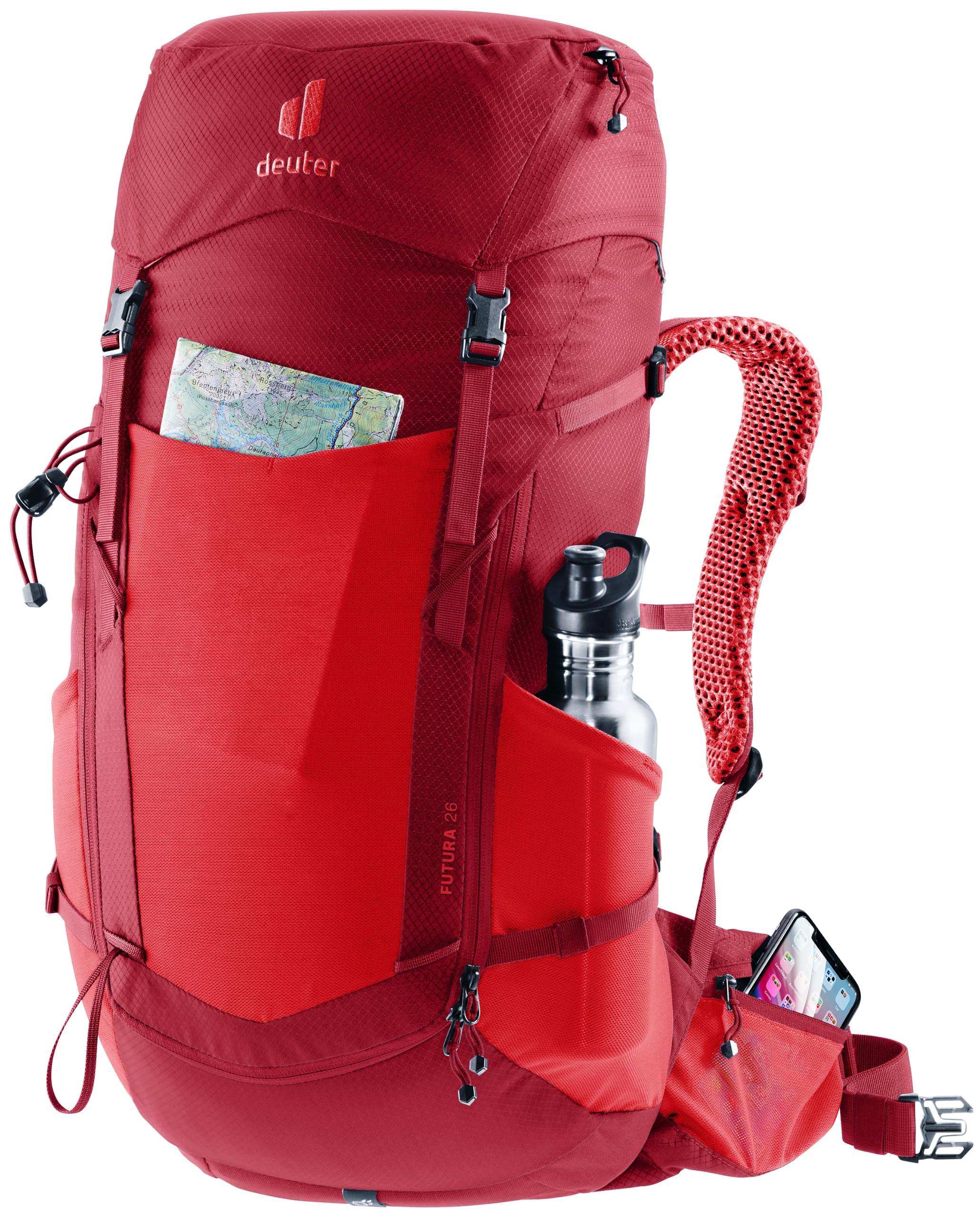 Deuter Futura 26 Mochila de senderismo con espalda de malla y funda para la lluvia