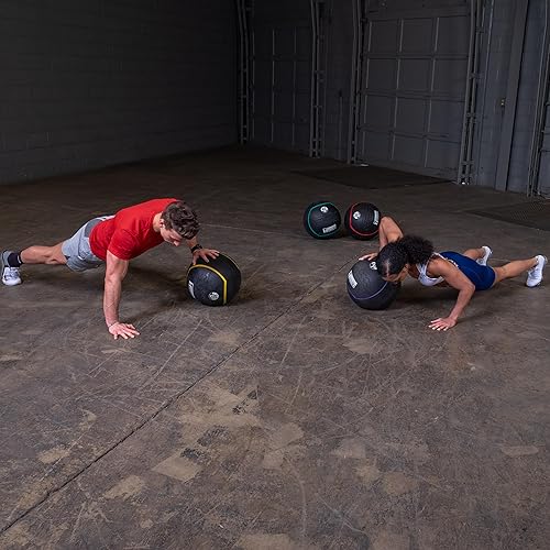 Vista 16 de Body-Solid Heavy Rubber Medicine Ball - Non Bouncing Wall Balls for Strength Training, Weight Loss Workout, Core Exercise and Home Gym Fitness, Black