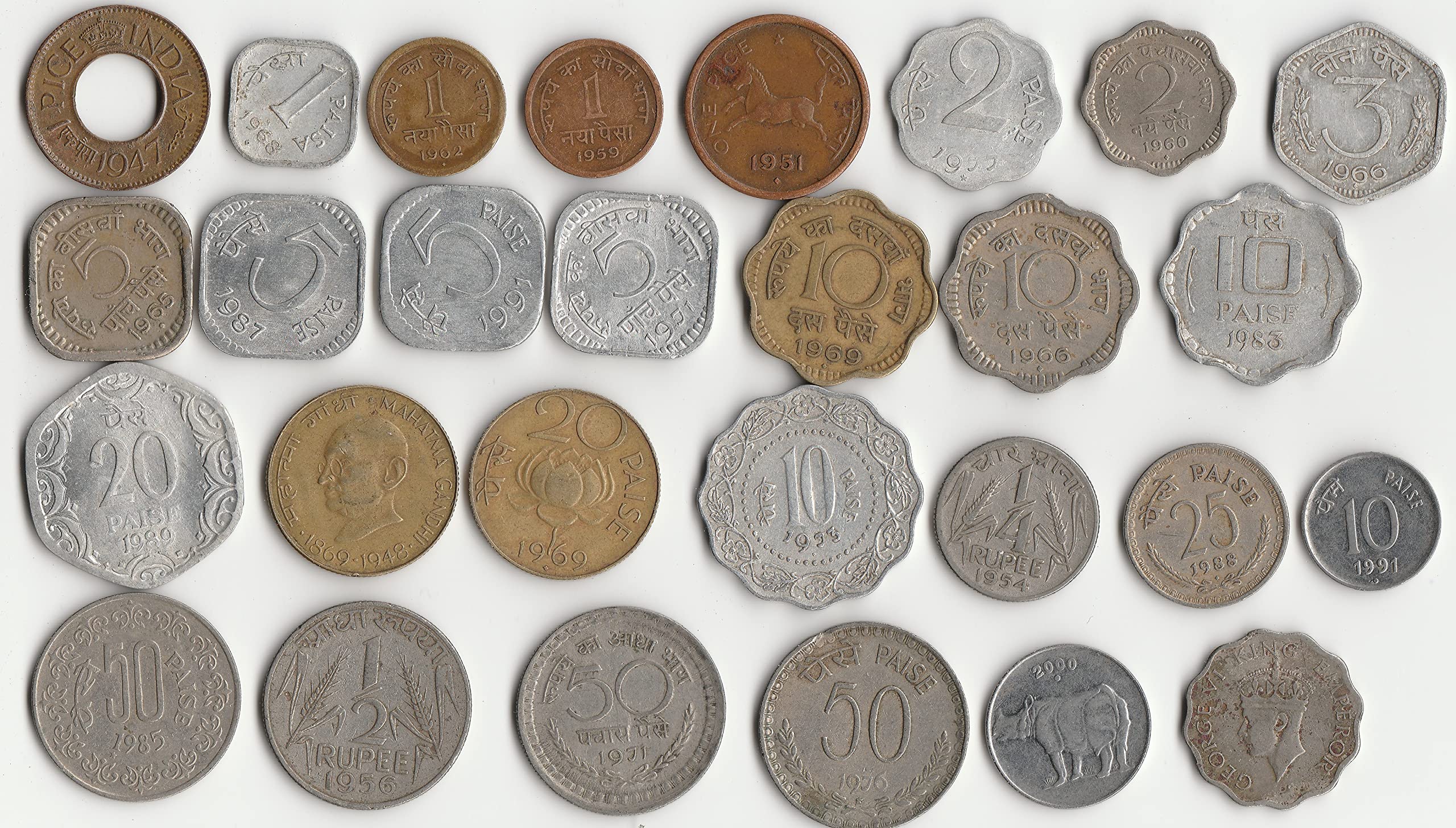 Sansuka® 28 Different गणतंत्र भारत संग्रहणीय सिक्के दुर्लभ पुराने विंटेज सेट करें | ভারত সংগ্রহে মুদ্রা বিরল পুরানো মদ সেট করুন for Gift (28differentitems)