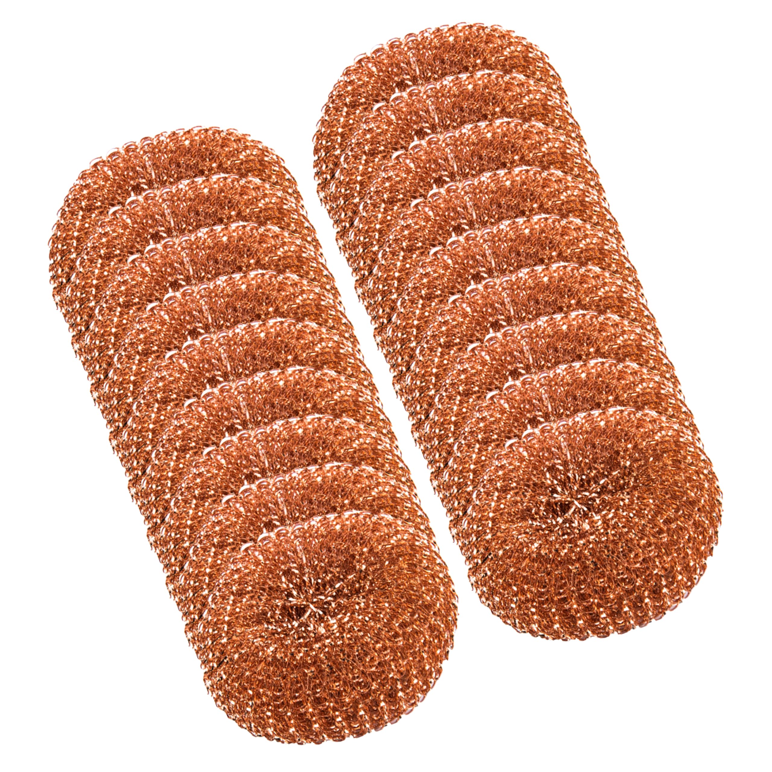 HomeShopa Copper Scouring Pad, 18-Pack Spiral Scrubber, Long-Lasting for Cleaning Dirt, Grease & Grime, Heavy-Duty Kitchen Pots and Pans