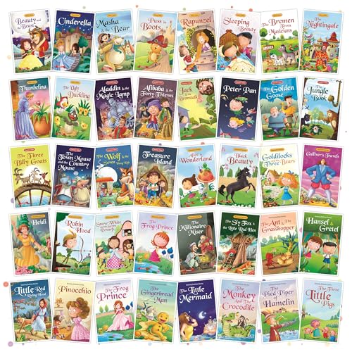 Image of Set 40 Story Books| English Short Stories for 3+ | Cindrella,Rapunzel,Robinhood, Snow White,Pinocchio & Others