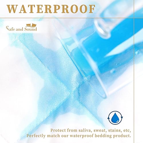 Miniatura 3 de Safe and Sound Paquete de 2 protectores de almohada, tamaño King, funda de almohada impermeable con cremallera, transpirable, suave, silencioso,