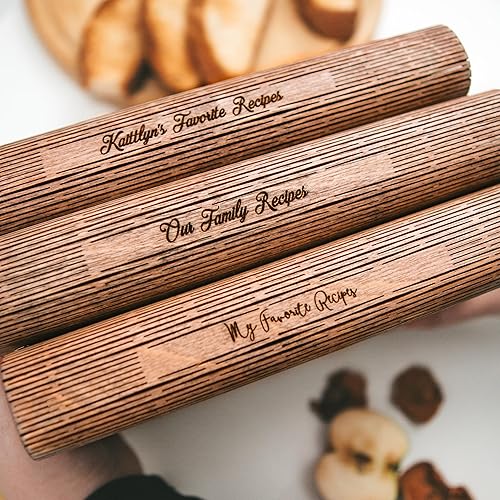 Miniatura 7 de ENJOY THE WOOD Carpeta de Recetas Personalizada - Diario de Cocina Familiar de Madera en Blanco para Escribir Tus Propias Recetas - Carpeta de