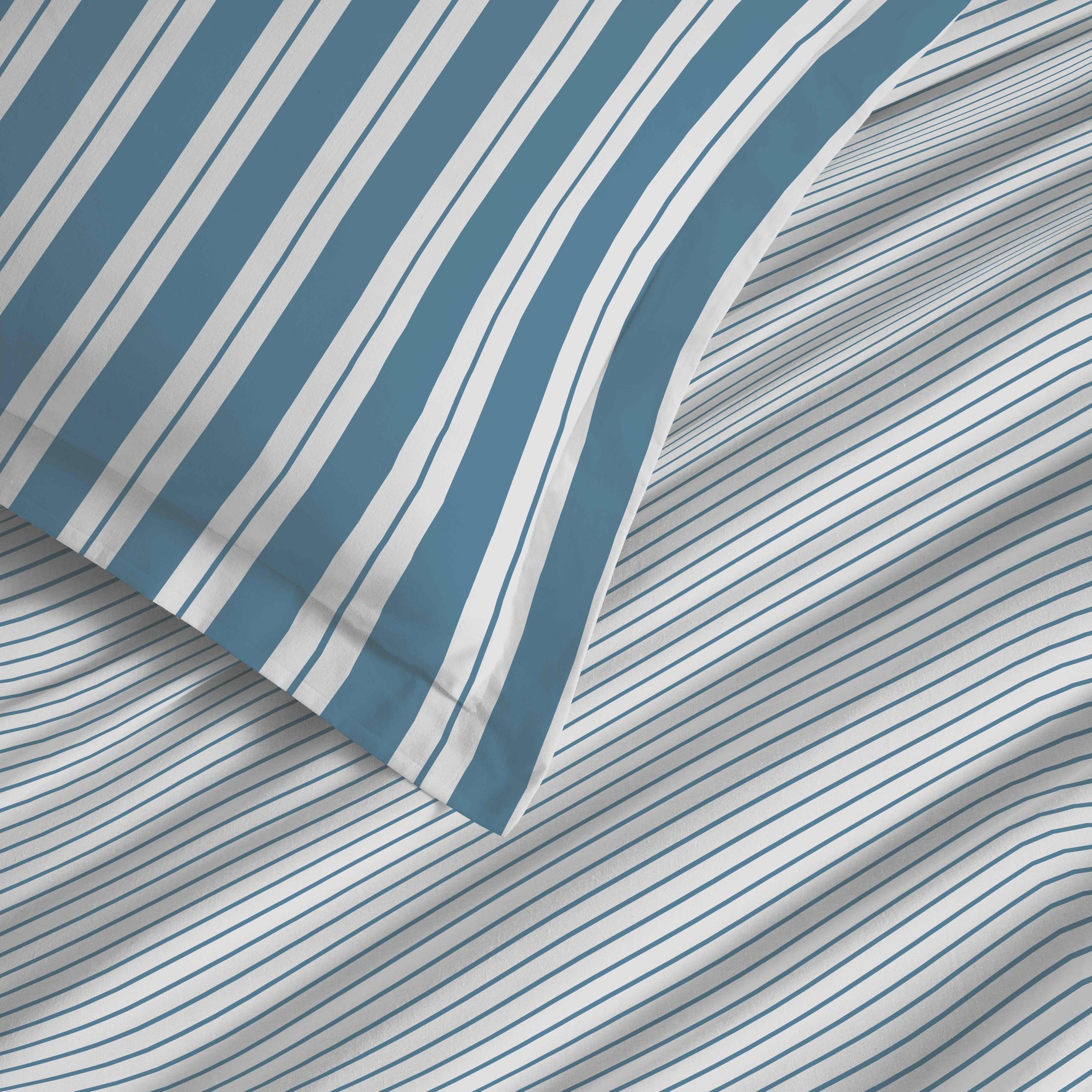 Parure de draps 4 pièces "Vanessa" pour lit 140 x 190 cm (Florence Denim)