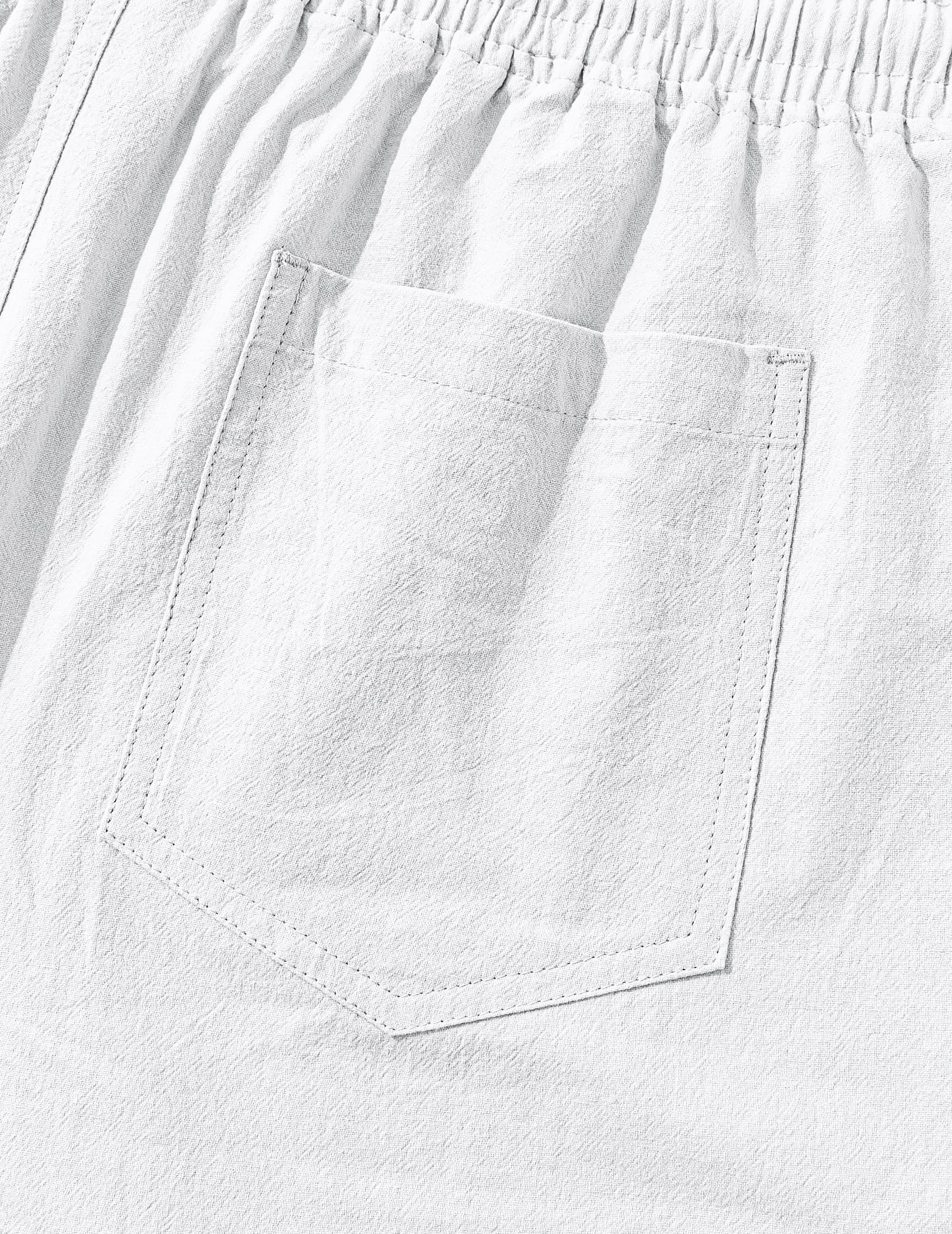 TARAINYA Pantalón Lino Hombre en Mezcla de Algodón y Lino con Cordón Ajustable y Bolsillos Ideal para Practicar Yoga y para la Playa