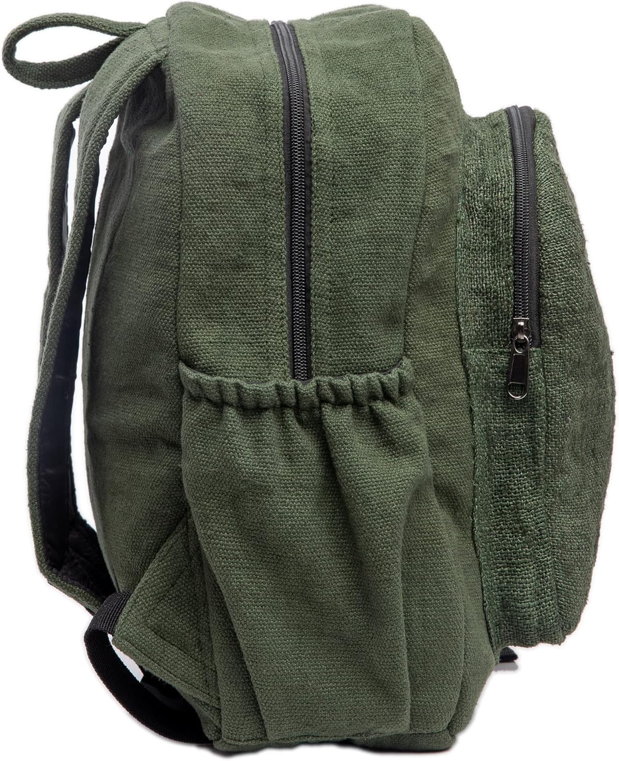 Organic Hemp Backpack Bag - Eco Friendly Durable Rustic Travel Hiking Friendly Lightweight Causal Bag by Freakmandu - Green