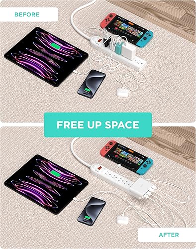 Miniatura 6 de Cargador iHome AC Pro, 5.4 amperios, 4 puertos USB, para pared o viaje, enchufe plano plegable para iPhone 11, 11 Pro, 11 Pro Max, Xs, Xs Max, XR,