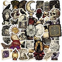 50Pcs Anime Witch Stickers Pack, Vintage Horror Goth Waterproof Decals for Laptop, Kindle, Phone, Skateboard, Suitcase, Water Bottle, Scrapbook, Journal
