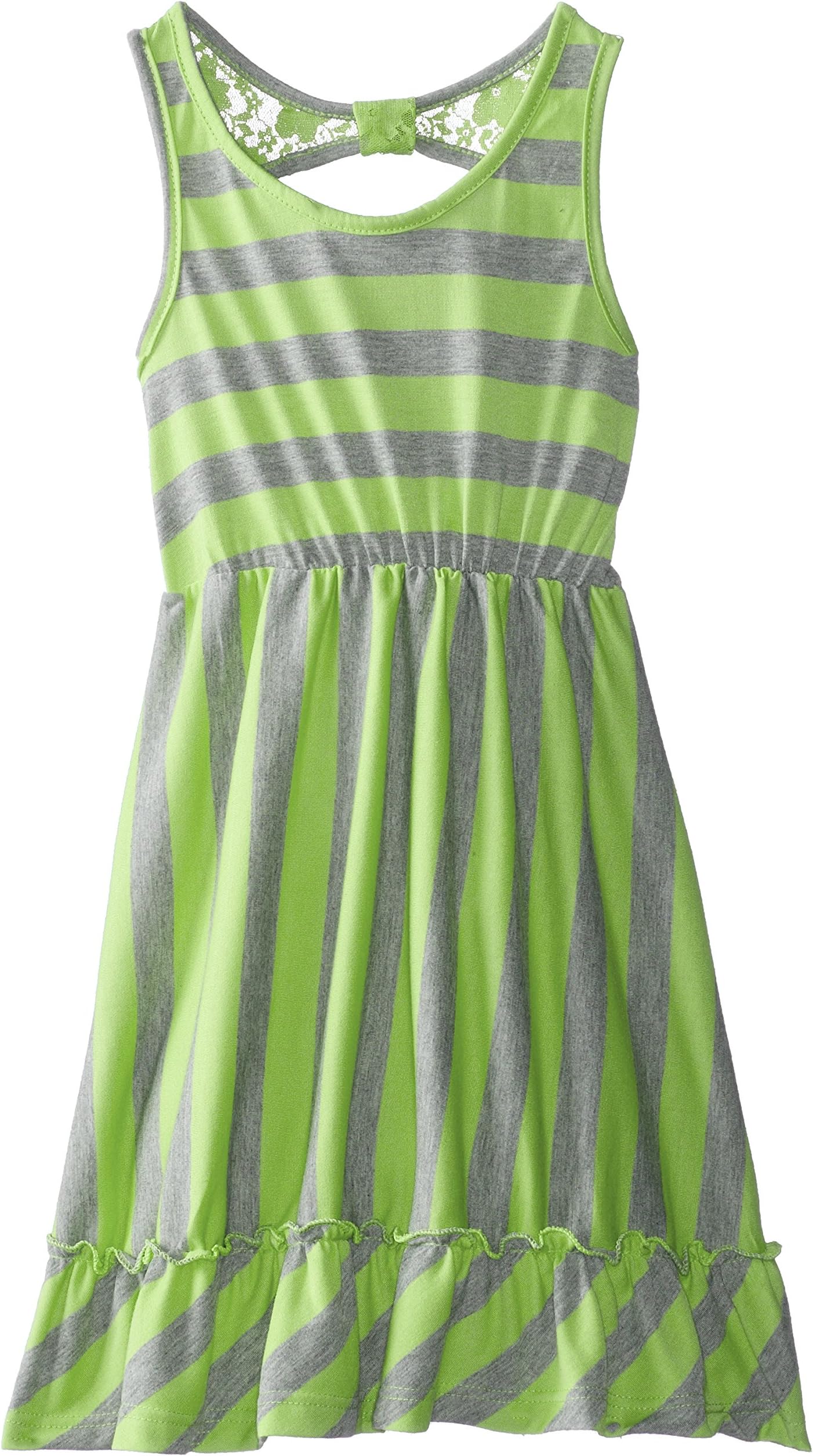 One Step Up Big Girls' Bow Back Ruffled Hem Dress