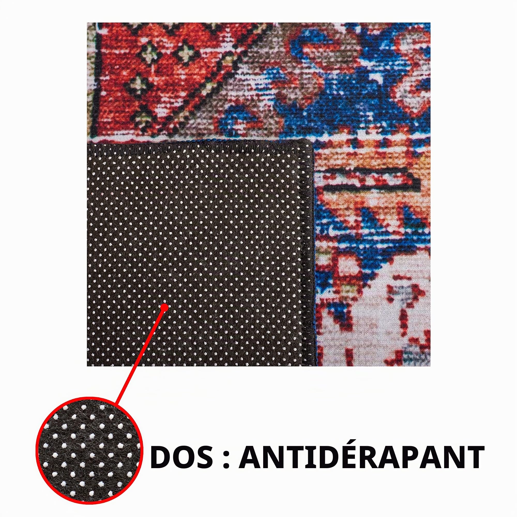 SAFAVIEH Tapis Traditionnel Rug Idéal pour Les Zones à Fort Passage - Lavable en Machine et Antidérapant - Tucson Collection, Tapis à Poil Court, in Bleu Marine et Rouille, 91 X 152 cm