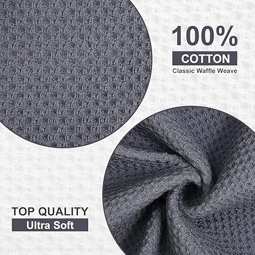 Miniatura 230 de Homaxy Paños de cocina 100% algodón, paquete de 8 – 12 x 12 pulgadas, tejido de gofre, muy suaves y absorbentes, paños de cocina de secado rápido