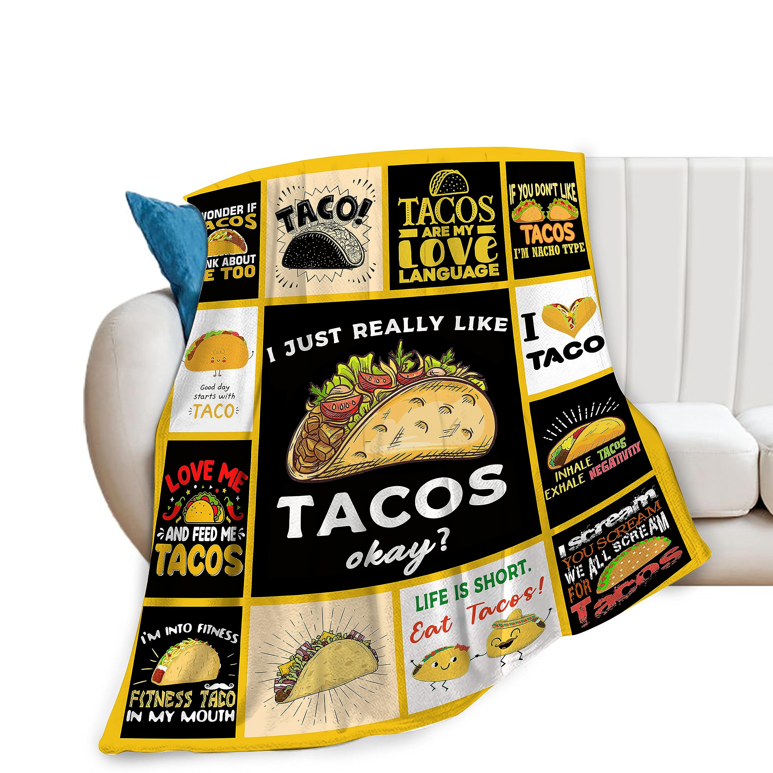 Food Blanket Soft Cozy Warm Taco Stuff Throw Blanket Gifts
