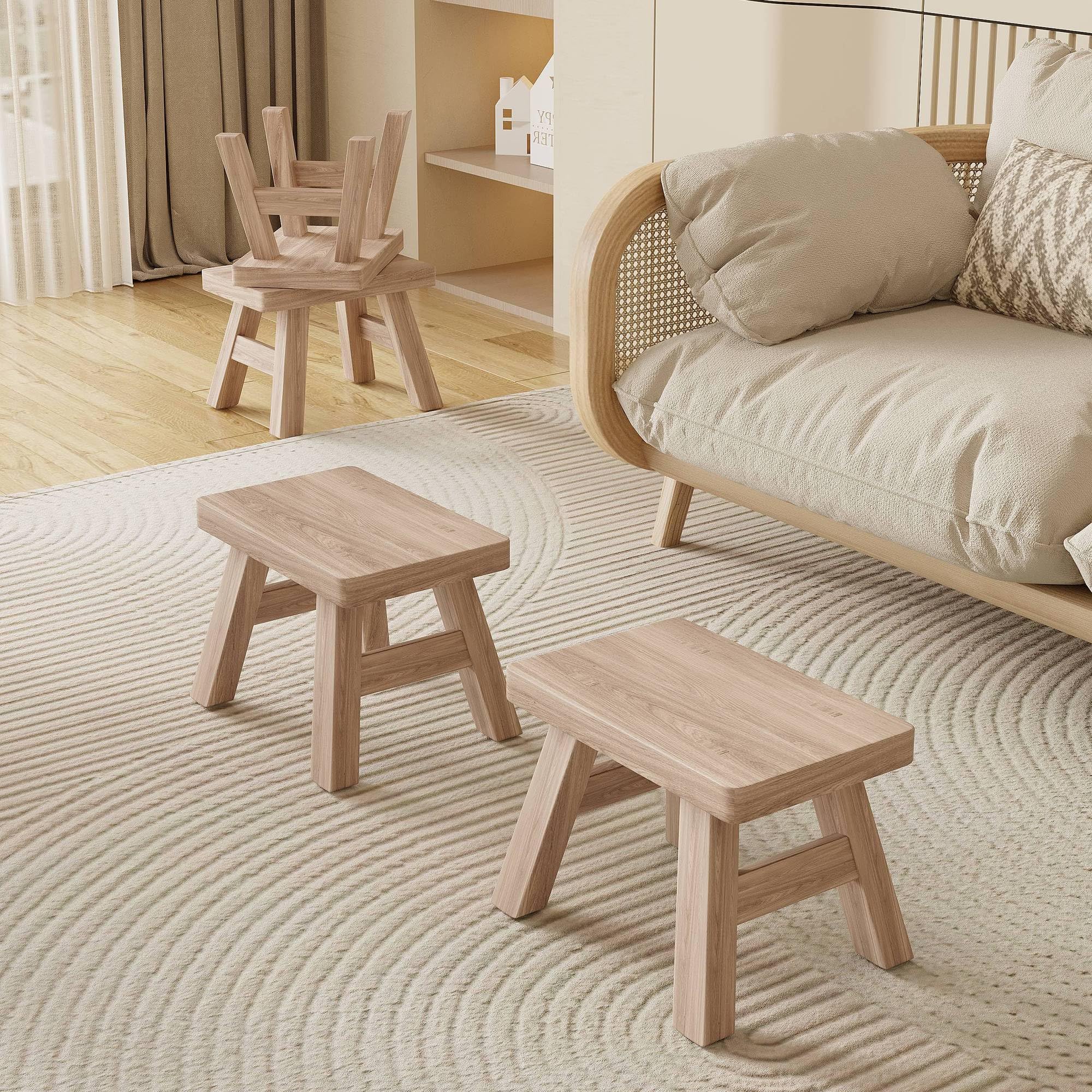 Amazon.com: Golden Sun WM Unfinished Step Stool Footstool