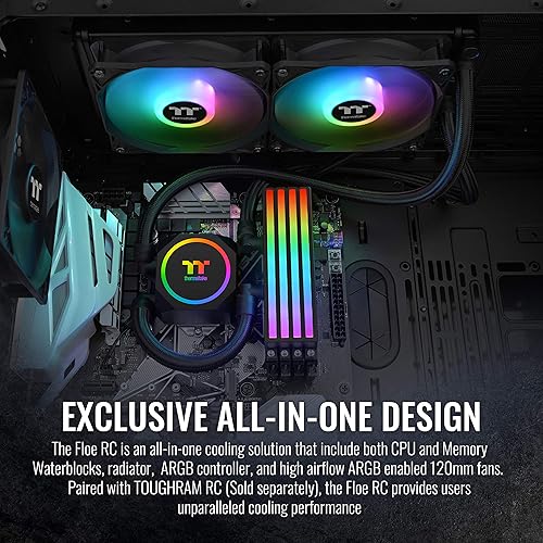 Miniatura 3 de Thermaltake Floe RC240, AMD (AM5AM4)  Intel (LGA 17001200), TT RGB Plus SoftwareSincronización de placa base controlada ARGB, 9.449 in PWM